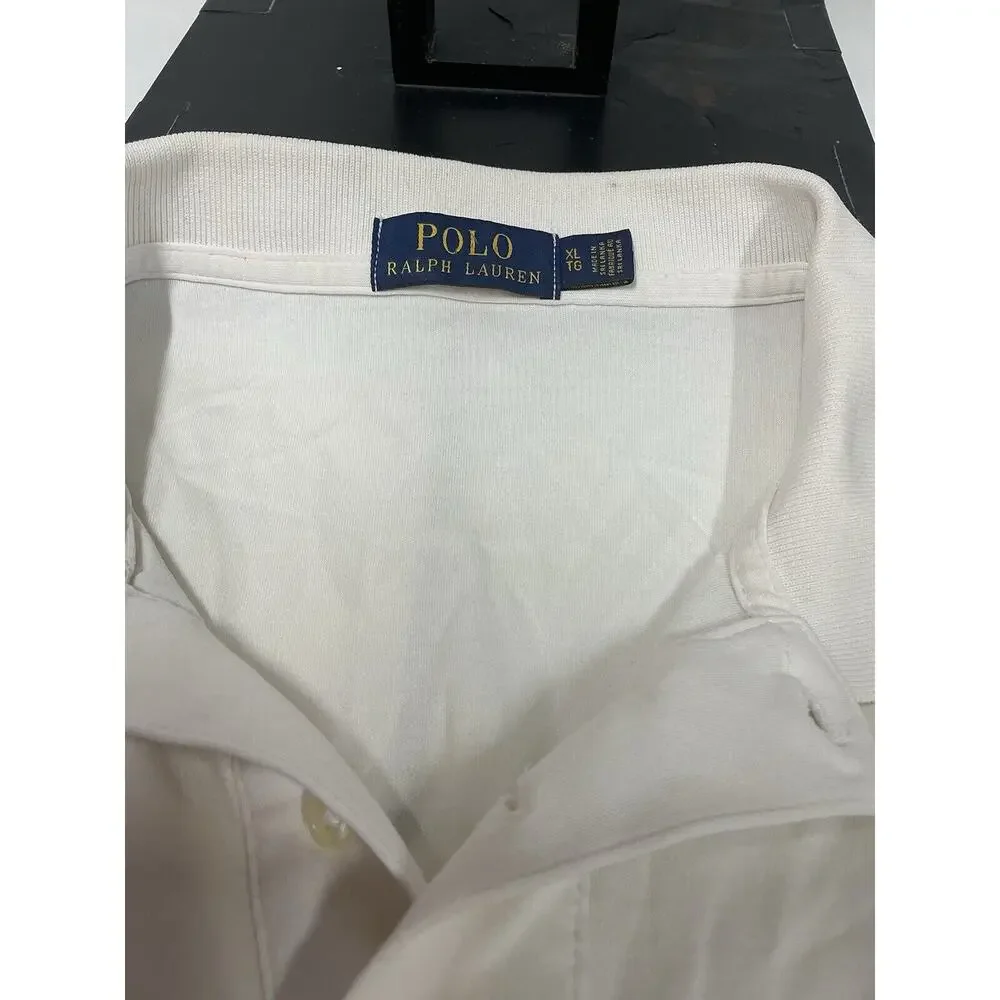 Ralph Lauren Mens Classic Short Sleeve Polo Shirt White‎ XL Embroidered Soft